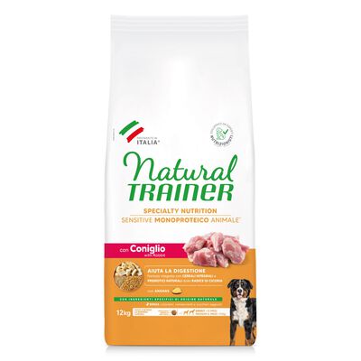 Natural Trainer Dog Adult Medium&Maxi Sensitive Gluten Free con Coniglio 12 kg