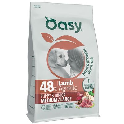Oasy Monoprotein Formula Crocchette per cuccioli Tg Media e Grande Agnello 2 kg