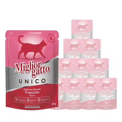 Migliorgatto Unico Cat Adult mousse con Prosciutto 85 gr