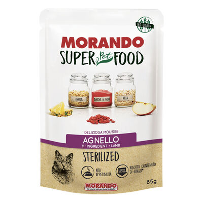 Morando SuperPetFood Cat Sterilized mousse con Agnello 85 gr