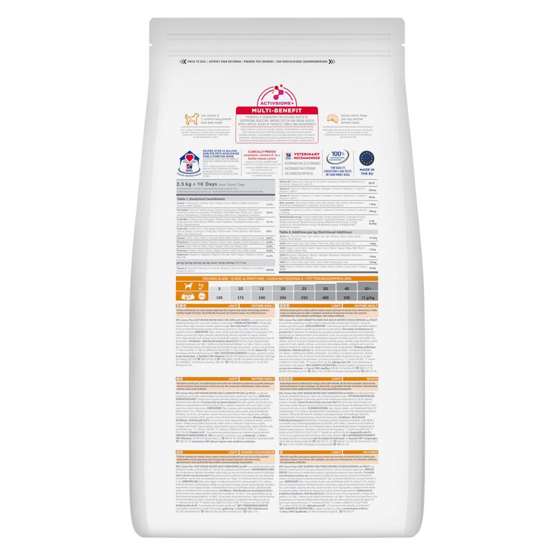 Hill's Science Plan Dog Light Medium Mature 7+ con Pollo 14 kg