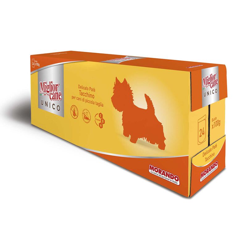 Migliorcane Unico Dog Adult Mini delicato patè Tacchino 100 gr x 24 pz