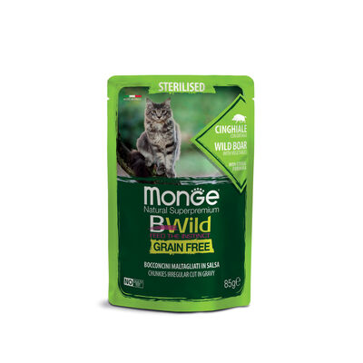 Monge Natural Superpremium BWild Cat Adult Sterilised Grain Free Bocconcini Cinghiale con Ortaggi 85 gr