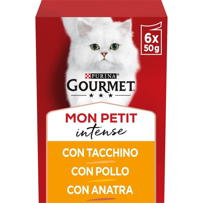 Gourmet Mon Petit Cat Adult con Anatra, Pollo e Tacchino 6 x 50 gr