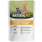 Naturalpet Cat Senior Bocconcini in gelatina con Pollo e tacchino 85gr