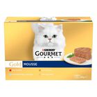 Gourmet Gold Cat Adult  Mousse con Manzo, Pesce dell'Oceano, Tacchino, Fegato 12x85 gr
