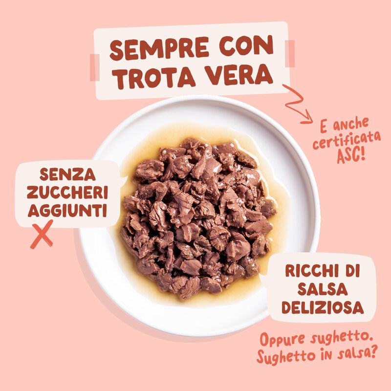 Edgard & Cooper Bocconcini in Salsa per gatti Trota 85 gr
