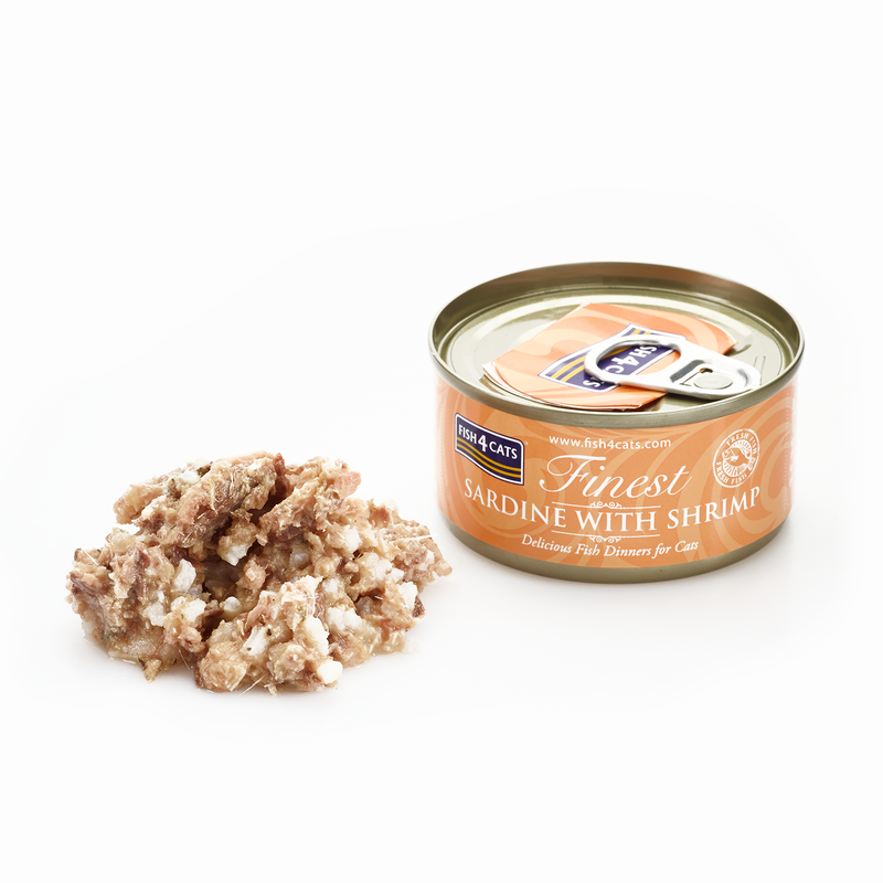 Fish4Cats Finest Cibo Umido per gatti Sardine e Gamberetti 70 gr