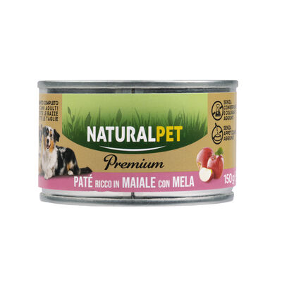 Naturalpet Premium Dog Adult Paté ricco in Maiale con mela 150 gr
