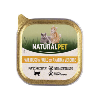 Naturalpet Cat Adult Paté con Anatra Pollo e Verdure 100 gr