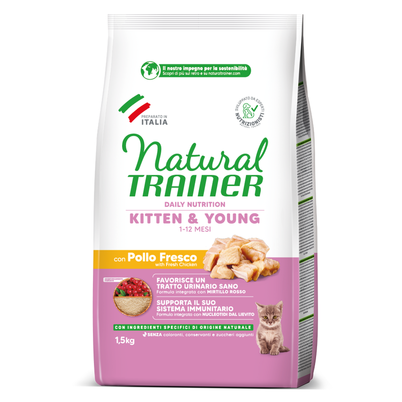 Natural Trainer Cat Kitten con Pollo Fresco 1,5 kg