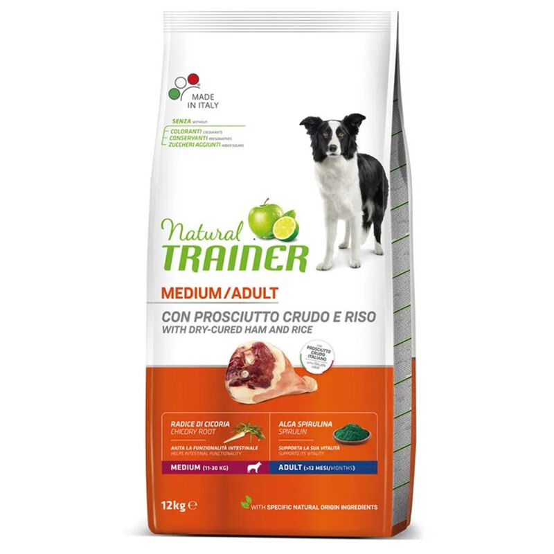 Trainer Natural Dog Medium Adult Prosciutto crudo e riso 12 kg