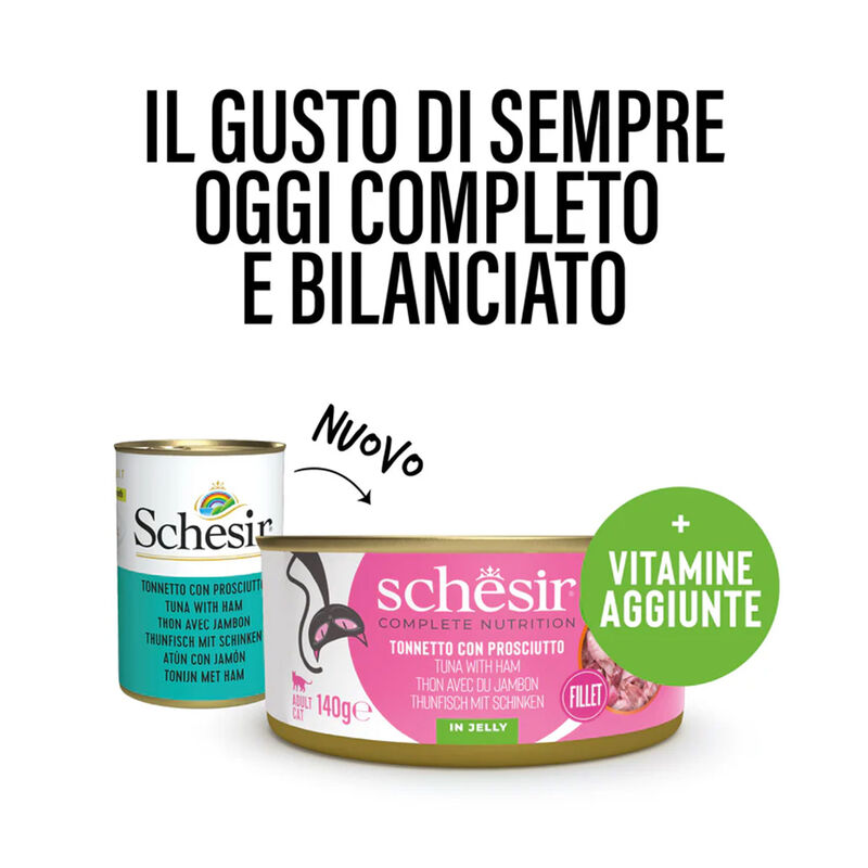 Schesir Cat Adult Tonno e prosciutto jelly 140g