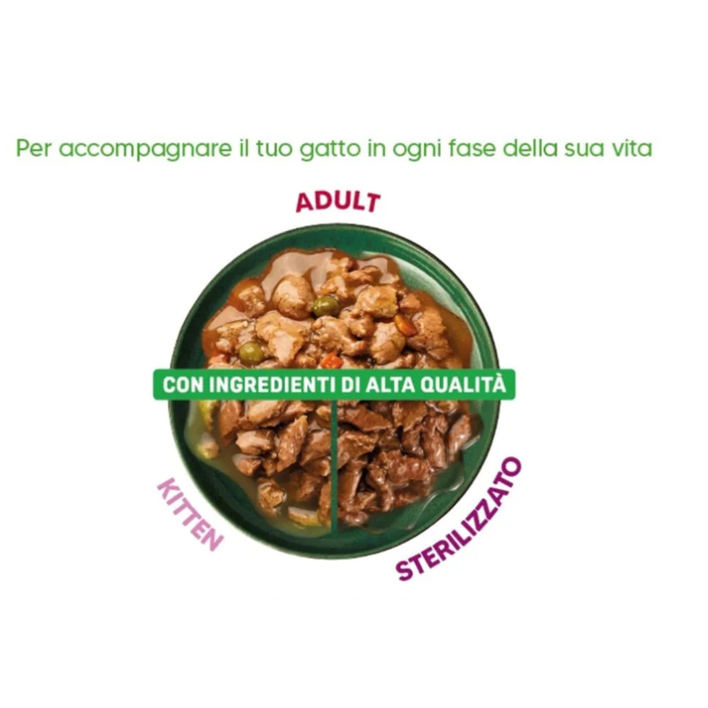 Natural Trainer Cat Adul Sterilised straccetti con pollo 85gr