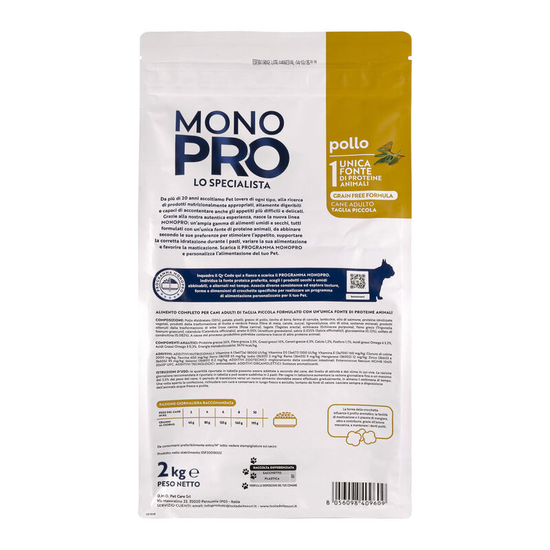 Monopro Dog Adult Mini Grain Free Pollo 2 kg