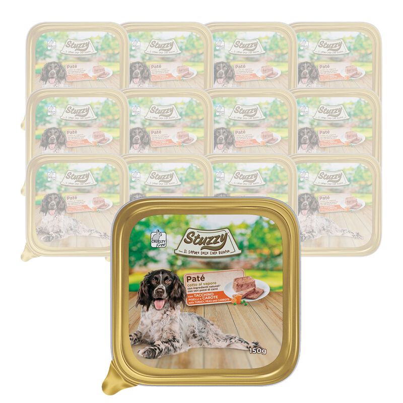 Stuzzy Dog Pat&eacute; con Tacchino Piselli e Carote 150 gr