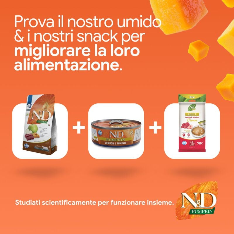 N&D Farmina Pumpkin Cat Cervo e Mela 1,5 kg