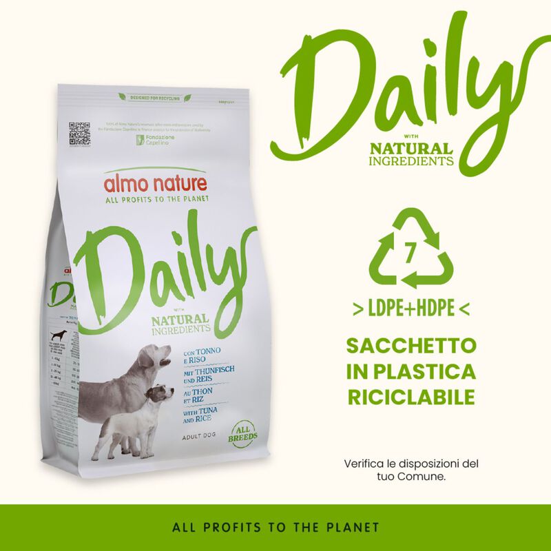 Almo nature Daily Dog Adult All breeds Tonno e Riso 1,2 kg