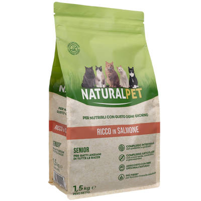 Naturalpet Cat Senior ricco in Salmone 1,5kg