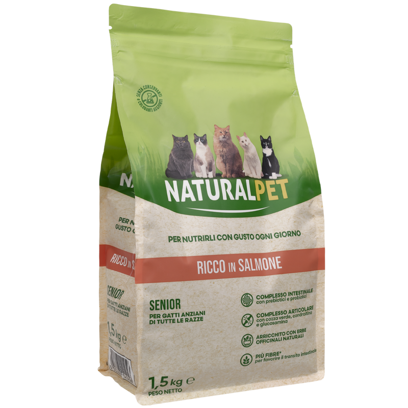 Naturalpet Cat Senior ricco in Salmone 1,5kg