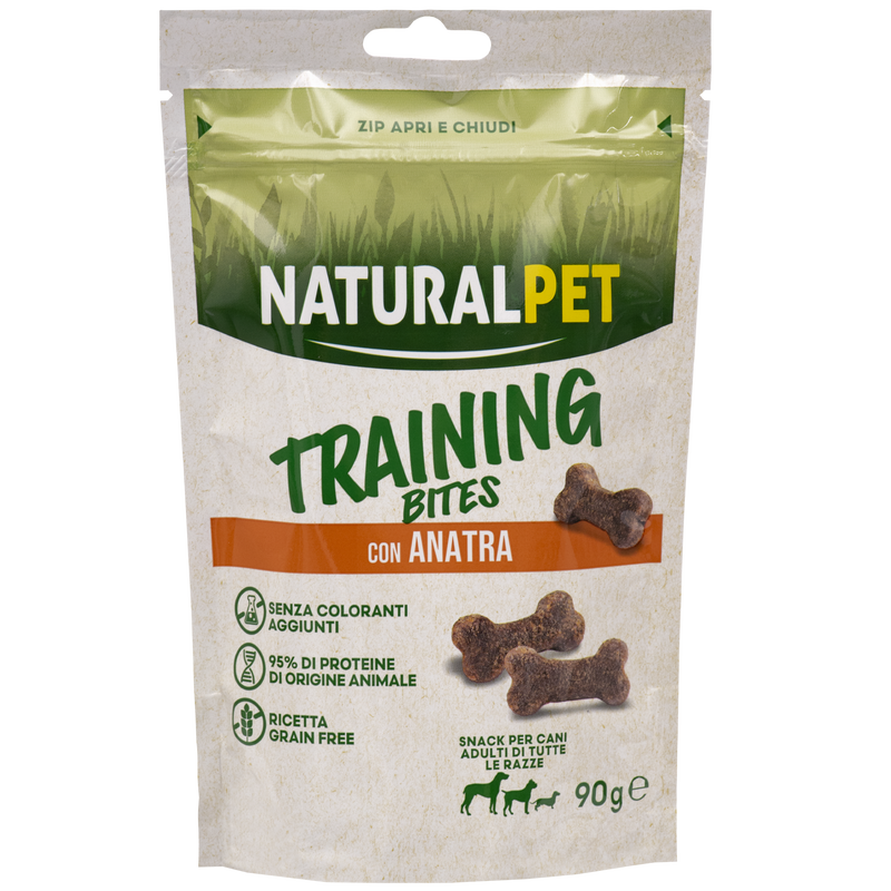 Naturalpet Training Bites Snack Dog Adult con anatra 90gr