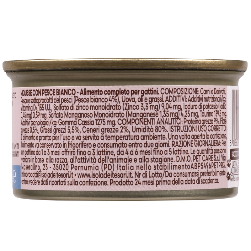 Naturalpet Kitten Prime Orme Mousse con Pesce Bianco 85 gr