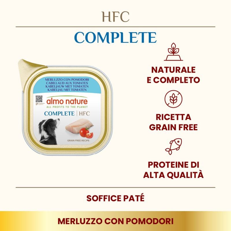 Almo Nature HFC Dog Adult Merluzzo e Pomodori 150 gr