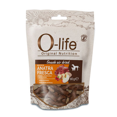 O-life Dog Snack Air Dried con Anatra 80 gr