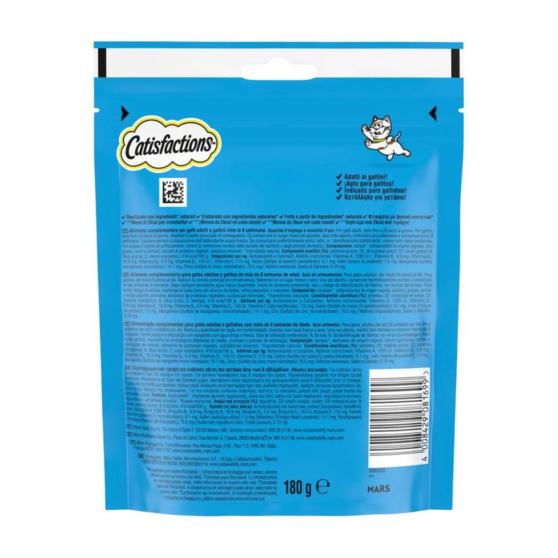 Catisfactions Snack per Gatto con Salmone 180 gr