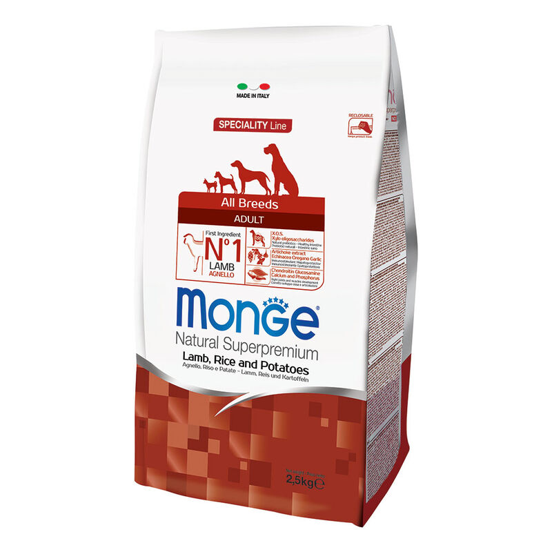 Monge Natural Superpremium Monoprotein Dog Adult Agnello con Riso e Patate 2,5 kg