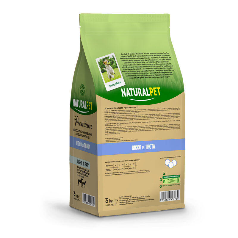 Naturalpet Premium Dog Medium/Large alla Trota Light In Fat 3 kg
