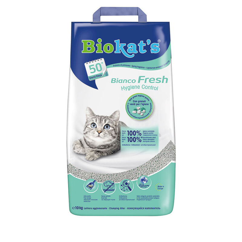 Biokat's Lettiera agglomerante Bianco Fresh lettiera profumata 10Kg