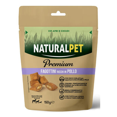 Naturalpet Premium Dog Adult Snack Fagottini ricchi in Pollo Derma care 150gr