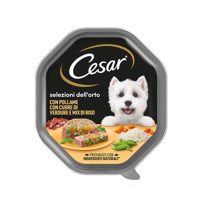 Cesar Dog Selezioni dell'Orto Patè con Pollame Cuore di Verdure e Mix di Riso 150 gr
