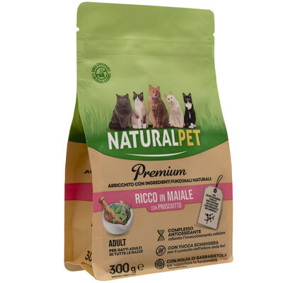 Naturalpet Premium Cat Adult ricco in Maiale con Prosciutto 300 gr 