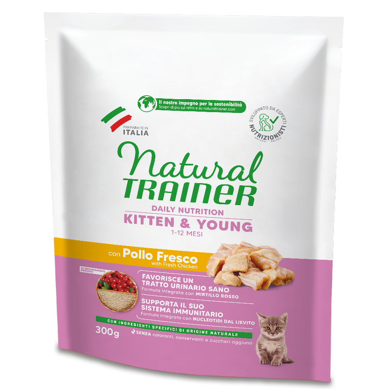 Natural Trainer Cat Kitten con Pollo Fresco 300 gr