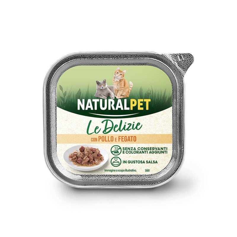 Naturalpet Le Delizie Cat Adult con Pollo e Fegato 85gr