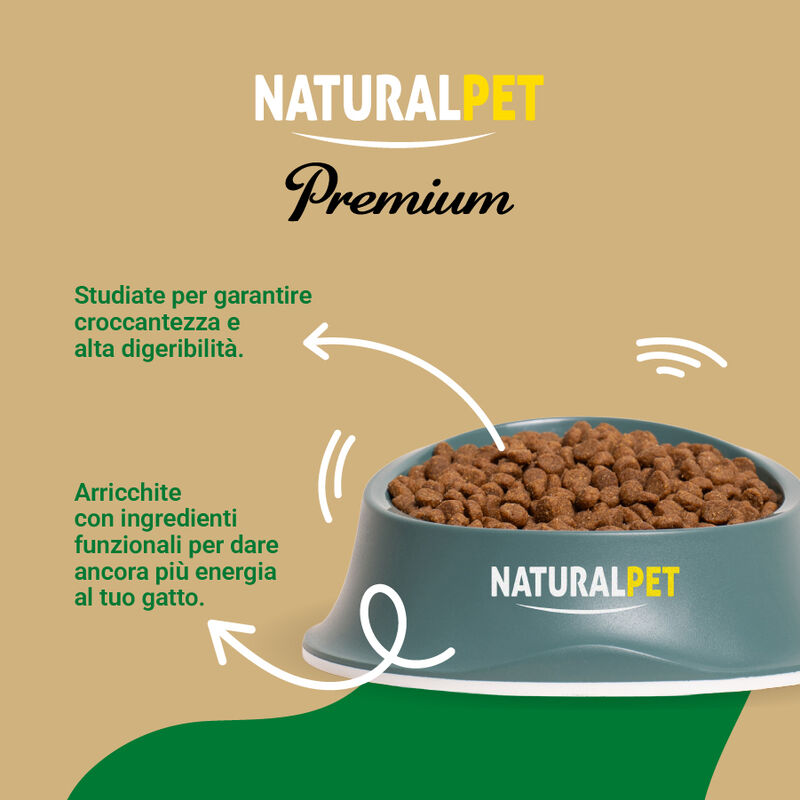 Naturalpet Premium Cat Adult Sterilised ricco in Tonno con Salmone 1,5 kg