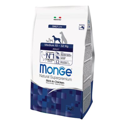 Monge Natural Superpremium Crocchette per cani adulti Taglia Media Pollo 3 kg