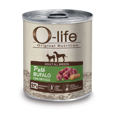 O-life Adult All Breeds Paté Bufalo con Ortaggi 400g