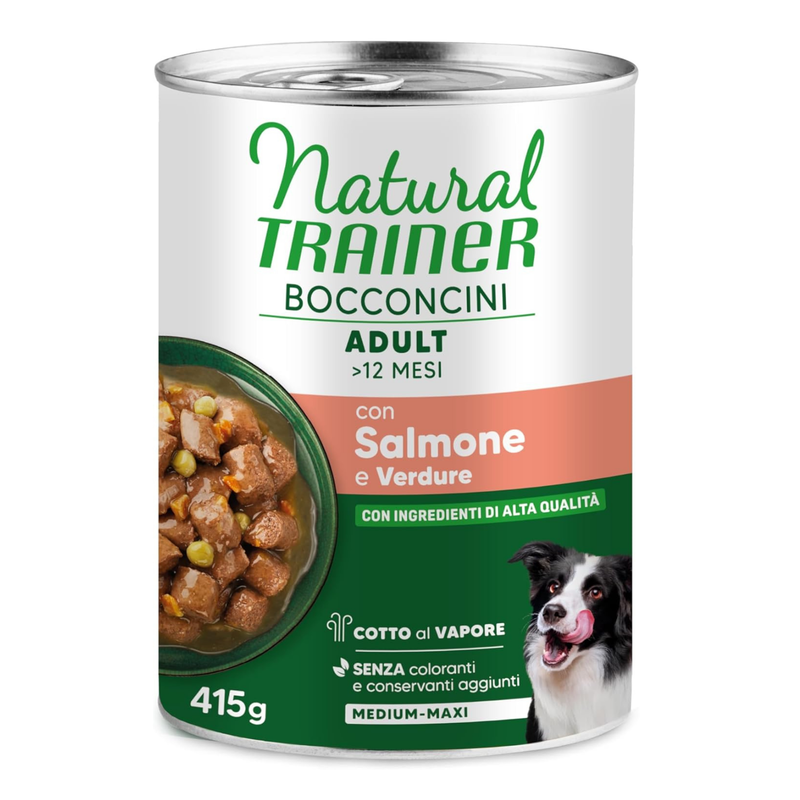 Natural Trainer Dog Mediumx&Maxi Adult bocconcini con salmone 415gr