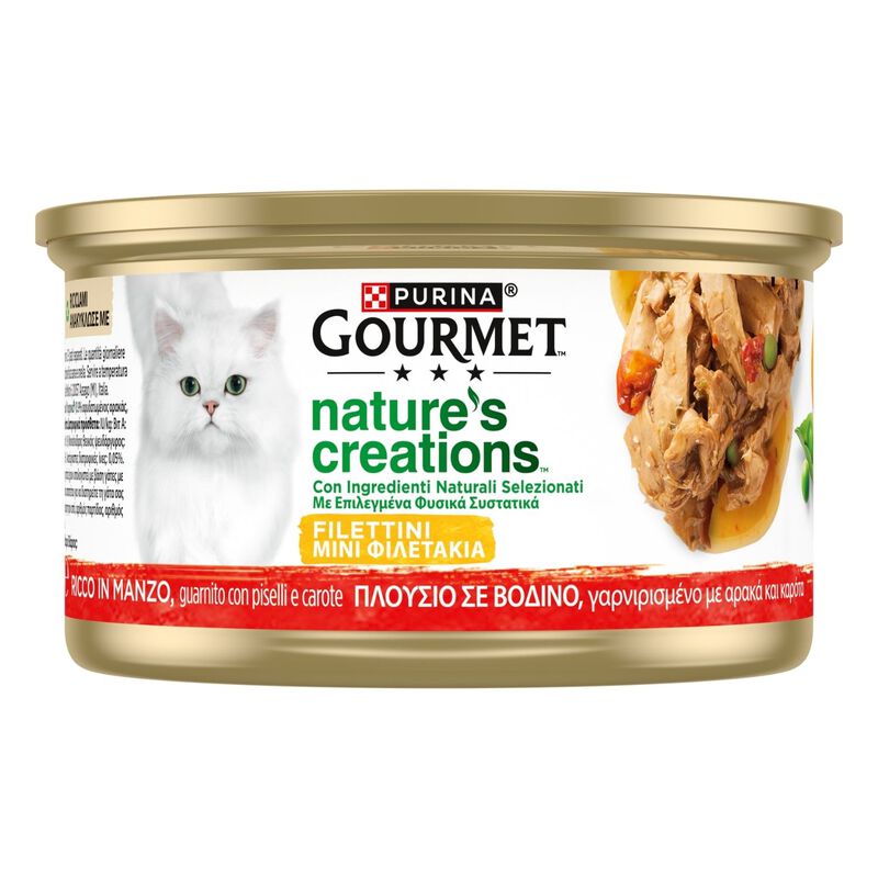 Gourmet Nature's Creations  Cat Adult  al Manzo con piselli e carote 85 gr