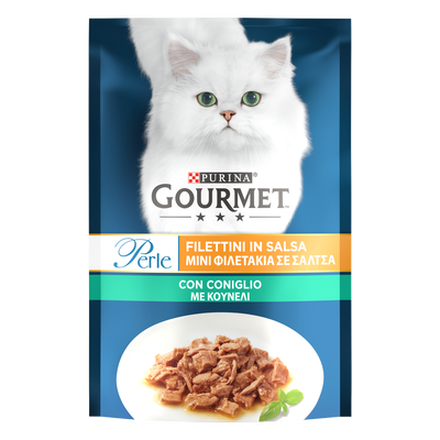 Gourmet Perle Cat Adult Filettini in Salsa con Coniglio 85 gr