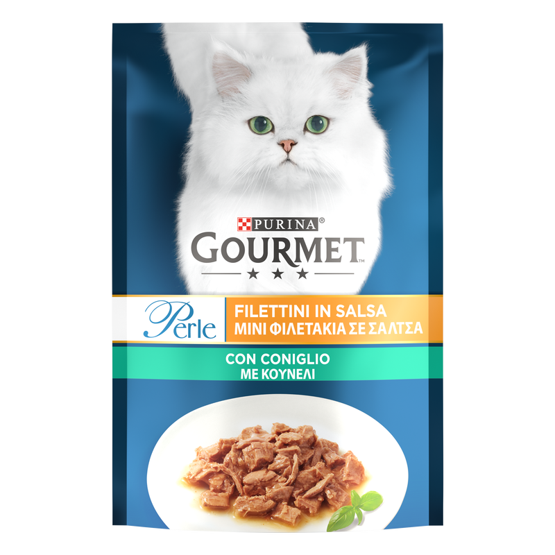 Gourmet Perle Cat Adult Filettini in Salsa con Coniglio 85 gr