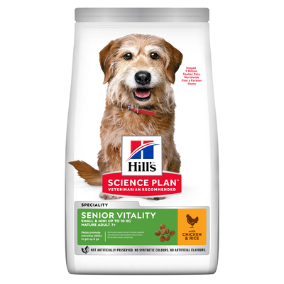 Hill's Science Plan Dog Senior Vitality Small & Mini Mature Adult 7+ con Pollo e Riso 1,5 kg