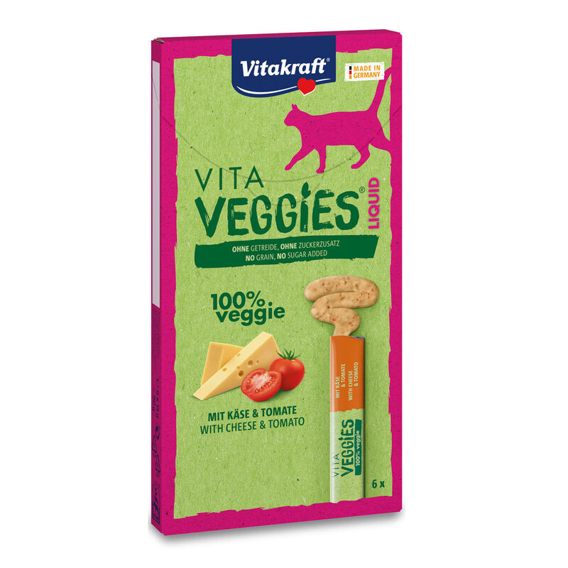 Vitakraft Vita Veggies Liquid per Gatti Formaggio e Pomodoro 6x15 gr