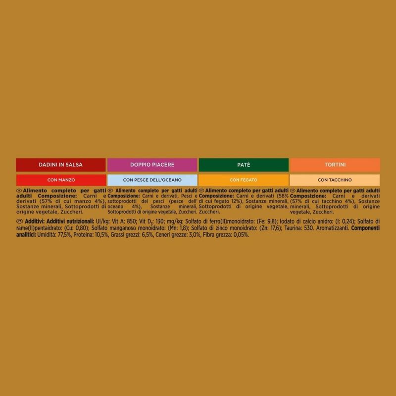 Gourmet Gold Cat Adult  Mousse con Manzo, Pesce dell'Oceano, Tacchino, Fegato 12x85 gr