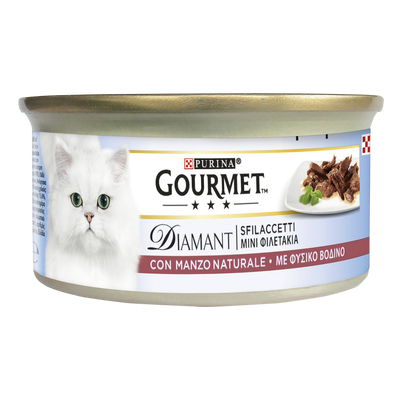 Gourmet Diamant Cat Adult Sfilaccetti con Manzo Naturale 85 gr