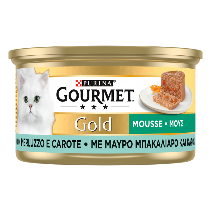 Gourmet Gold Cat Adult Mousse con Merluzzo e Delicate Carote 85 gr