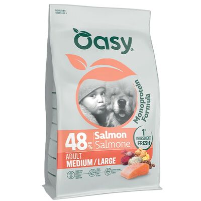 Oasy Monoprotein Formula Crocchette per cani adulti Tg Medio e Grande Salmone 10 kg